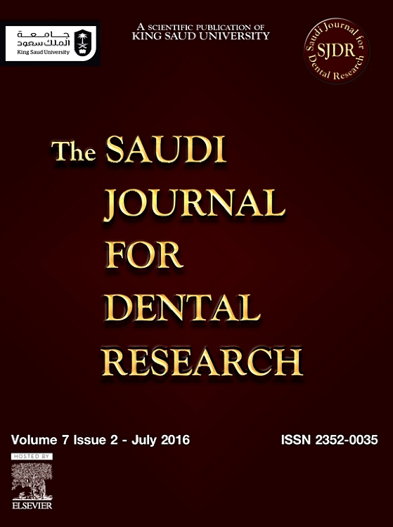Go to journal home page - The Saudi Journal for Dental Research